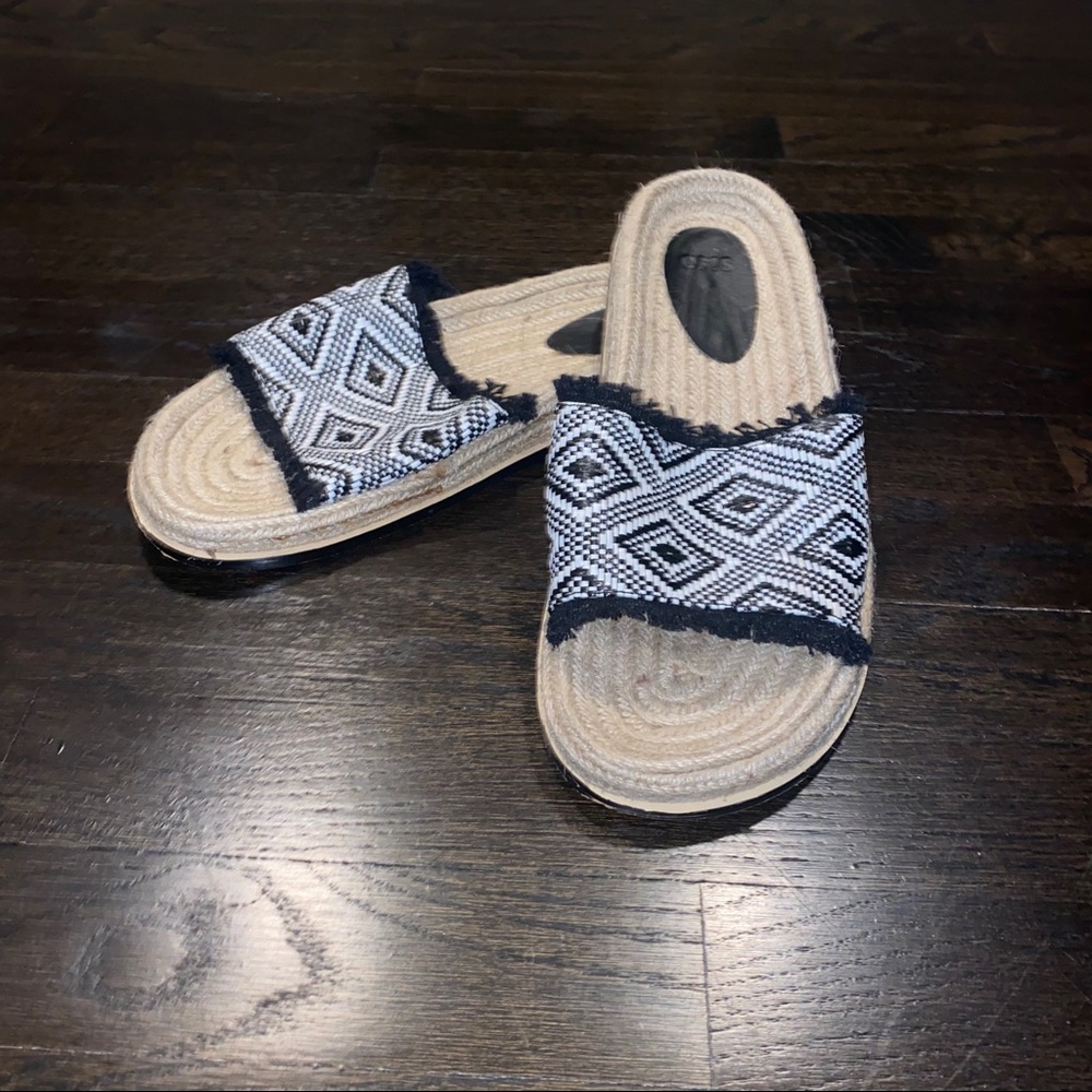 ASOS Raffia and Espadrille Black & White Sandals